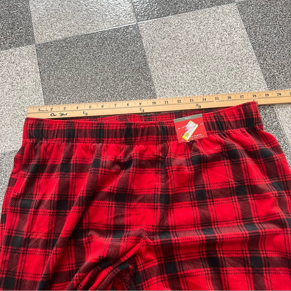 ❤️3/$15 Wondershop Men's Red & Black Plaid Pajama Pants- Size L - Picture 4 of 7